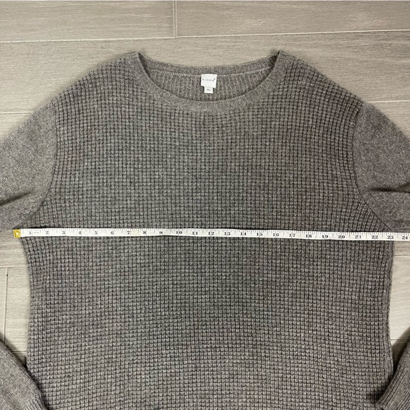 Eidos Waffle Knit Cashmere Crewneck Sweater Gray Men’s XL Made In Italy Luxury - Picture 11 of 13